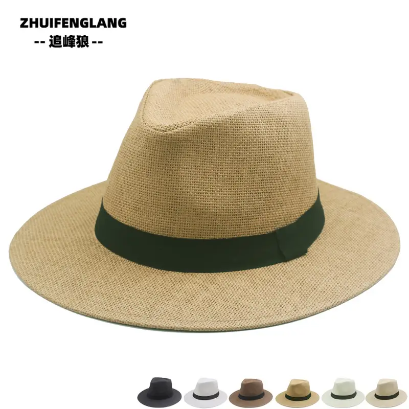 Black Big-Brimmed Wolf Collapsible Sun Hat for Men Women — feature 80