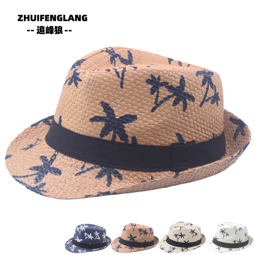 Black Big-Brimmed Wolf Collapsible Sun Hat for Men Women — feature 86
