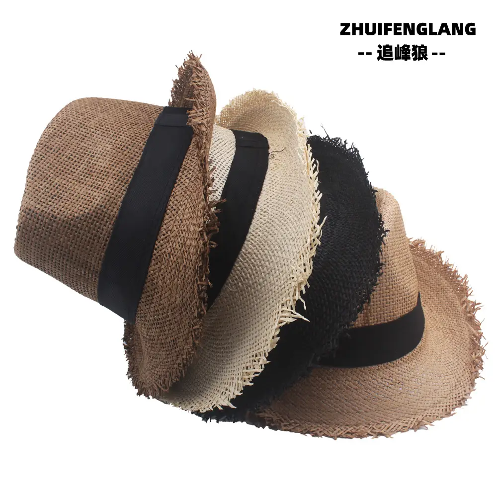 Black Big-Brimmed Wolf Collapsible Sun Hat for Men Women — feature 90