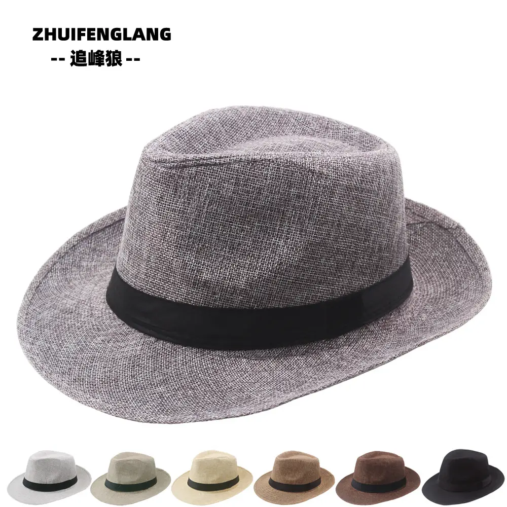Black Big-Brimmed Wolf Collapsible Sun Hat for Men Women — feature 94