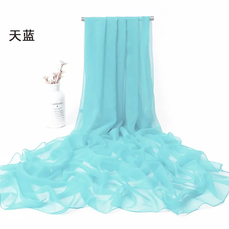 Ultra-Thin Ice Silk Scarf Women Solid Color - Image 8