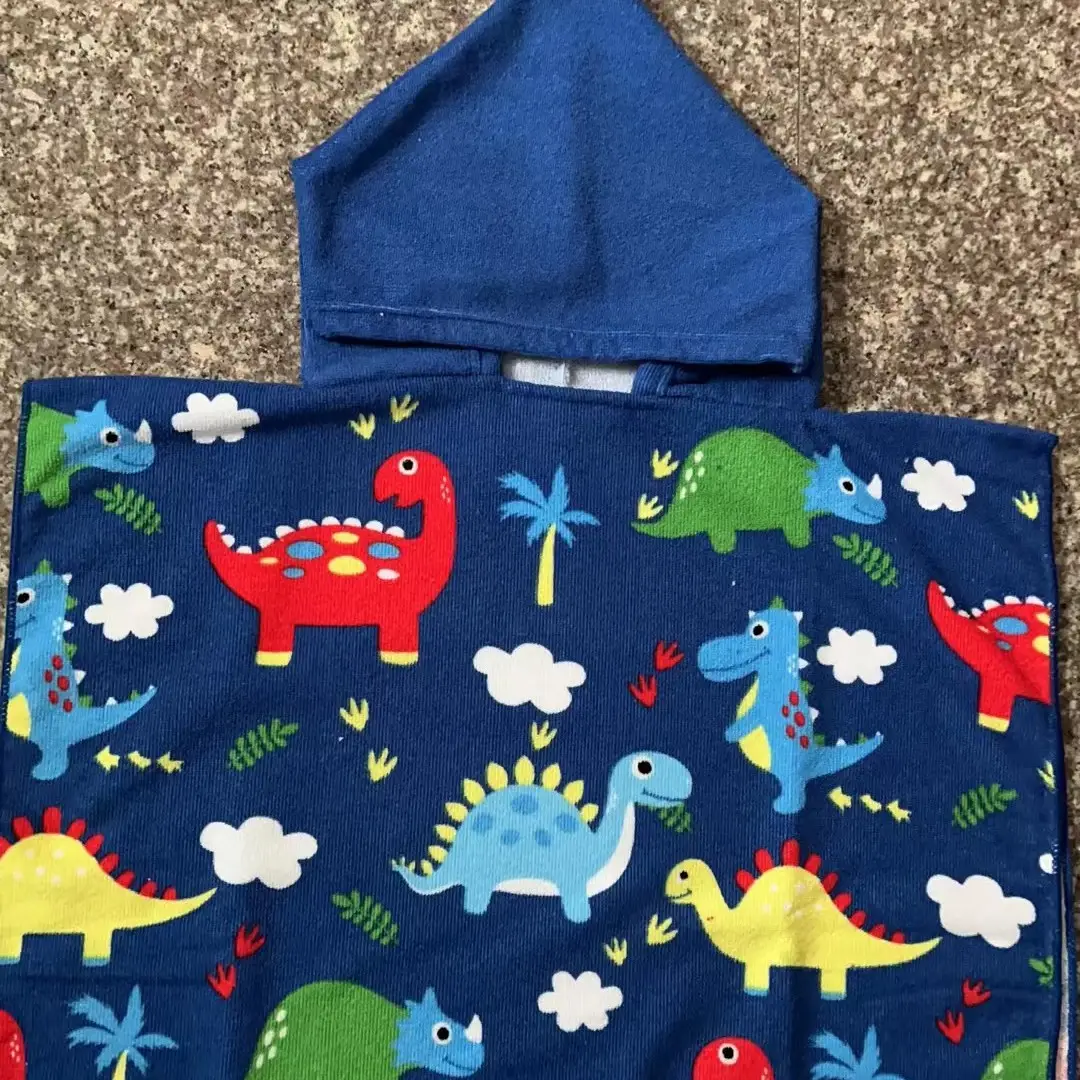 Pink Cartoon Hooded Baby Bathrobe Capable Cape