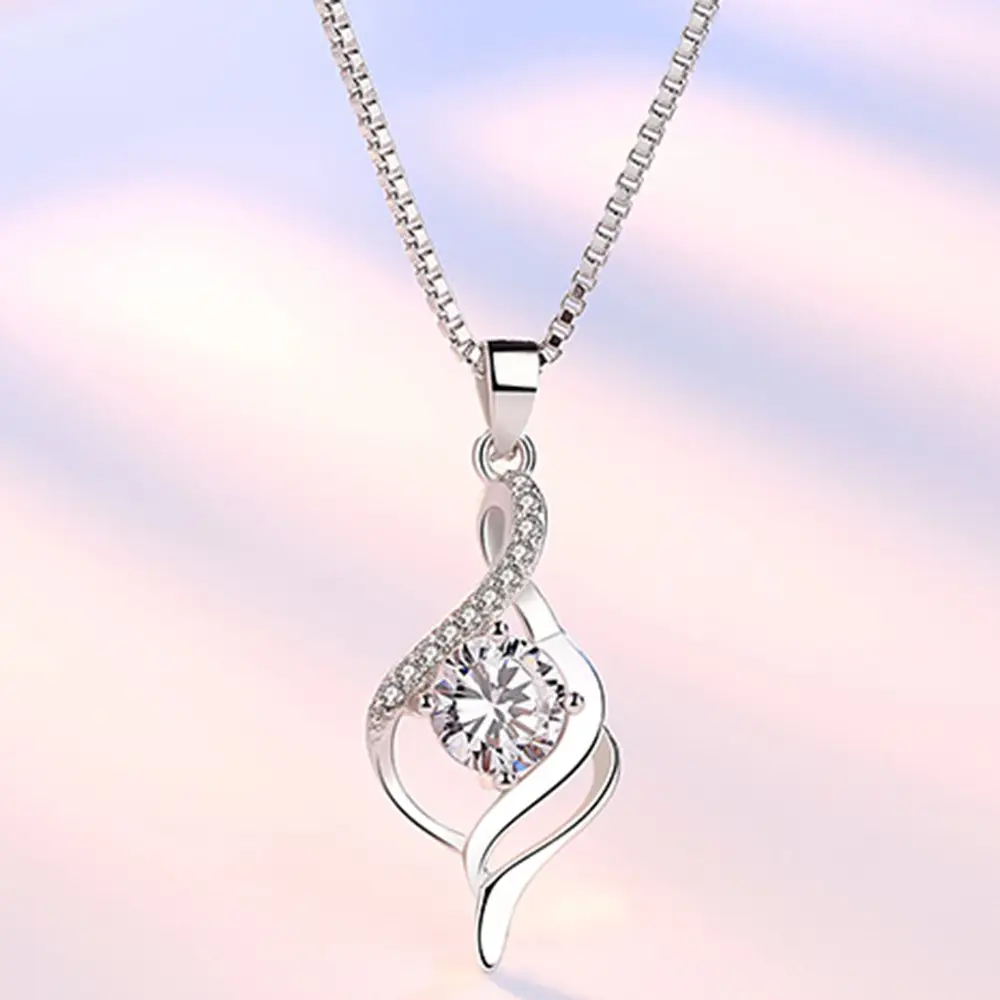 Korean Style Purple Gemstone Pendant Necklace for Women - Image 4