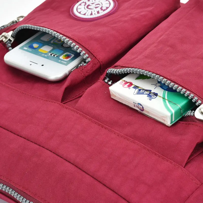 Women's Red Crossbody Bag with Zip Pockets - Image 10