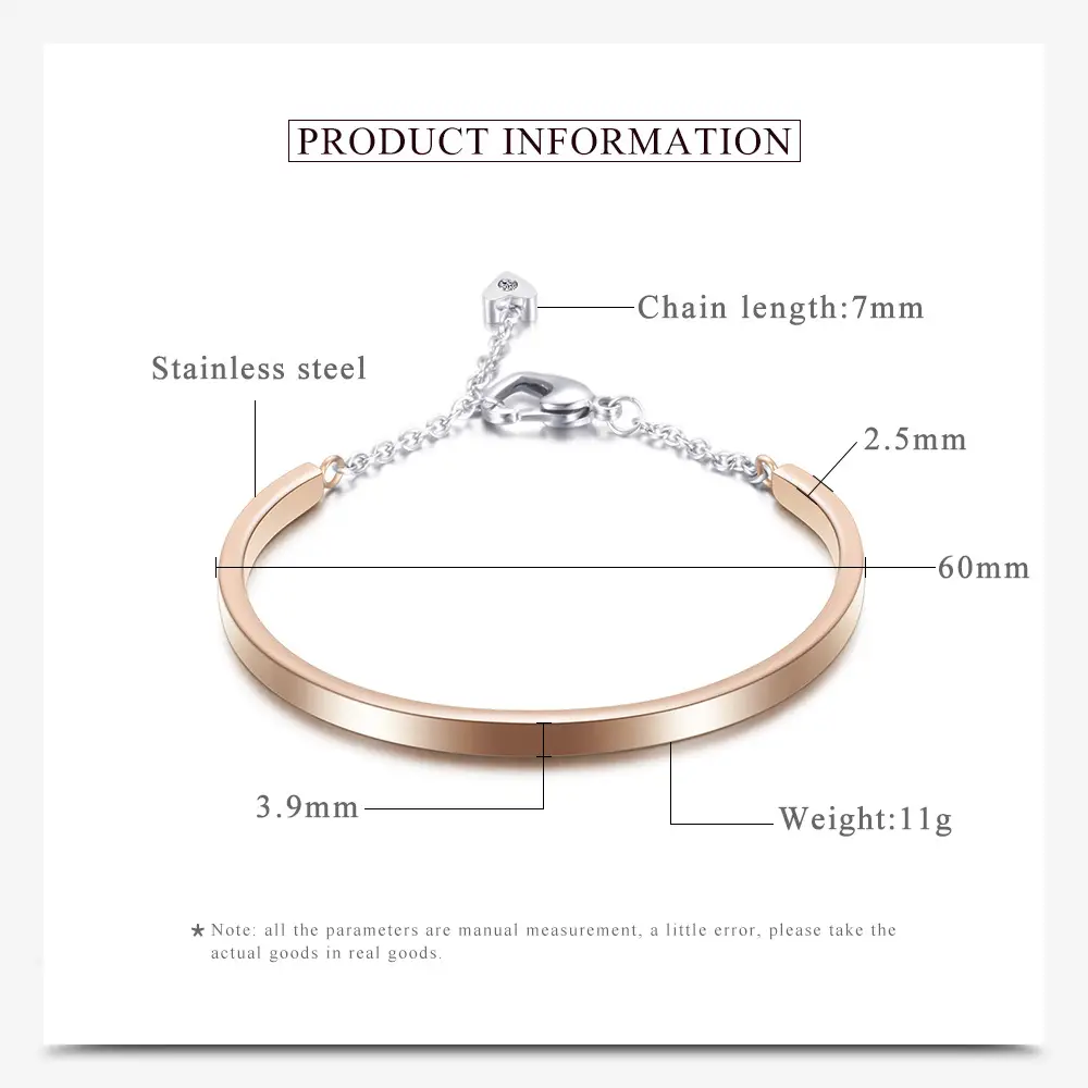 Glossy U-Shaped 4mm Titanium Steel Bracelet — feature 2