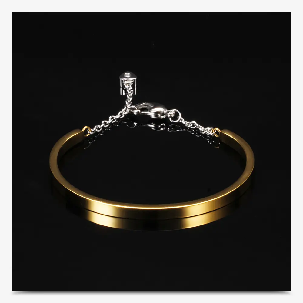 Glossy U-Shaped 4mm Titanium Steel Bracelet — feature 7