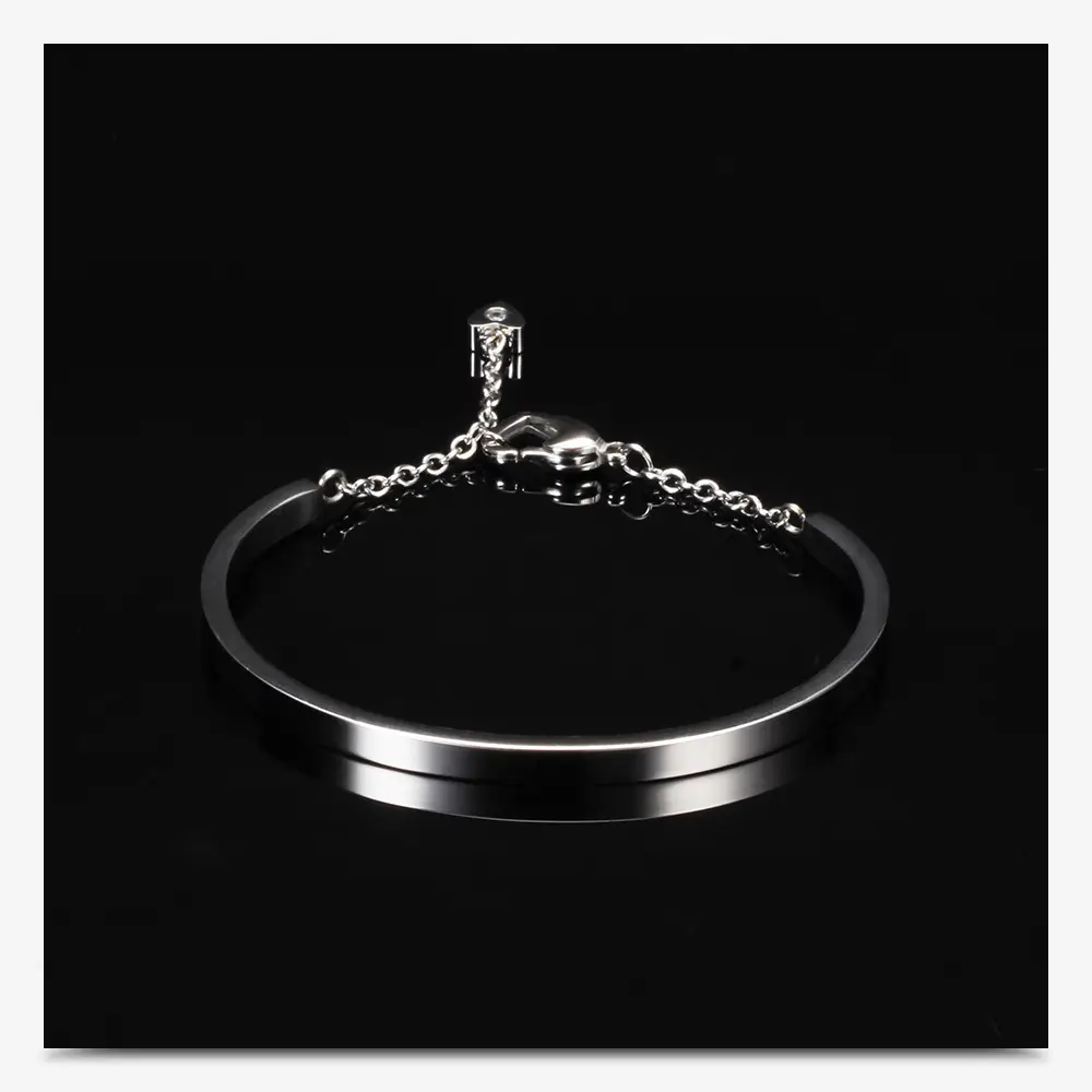 Glossy U-Shaped 4mm Titanium Steel Bracelet — feature 9