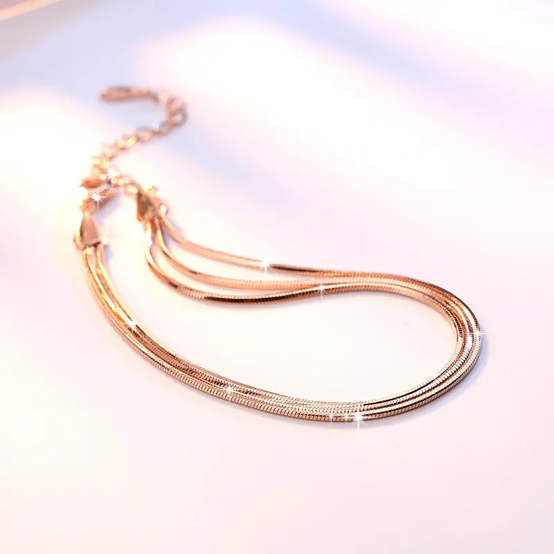 Women's Rose Gold Snake Bone Bracelet Wholesale