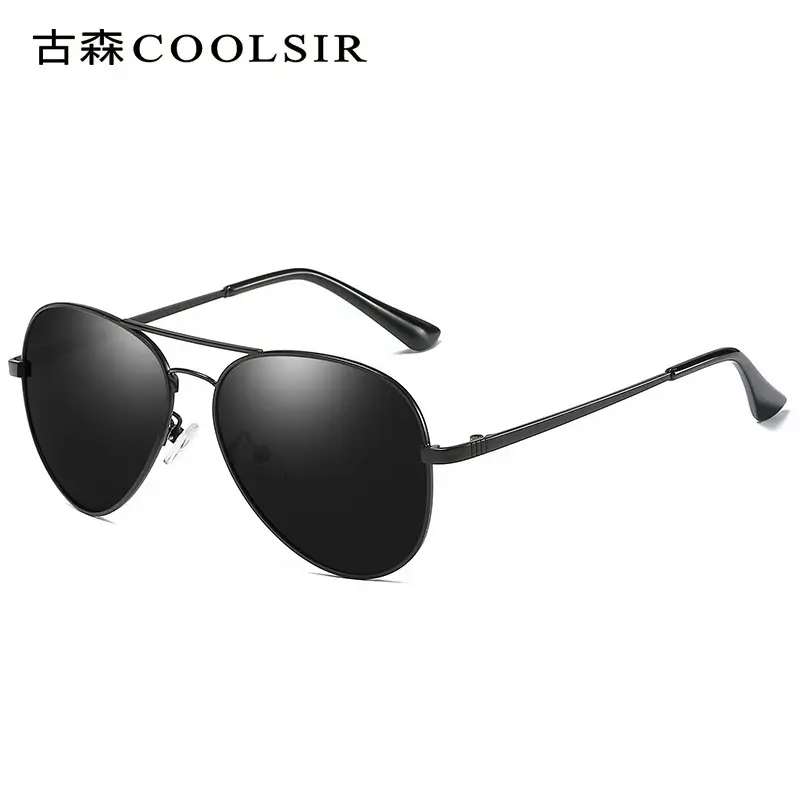 Men Polarized Sunglasses Gold Frame Toad Mirror Driving Glasses