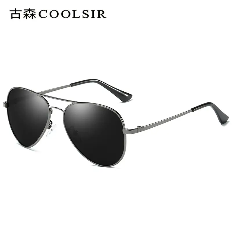 Men Polarized Sunglasses Gold Frame Toad Mirror Driving Glasses