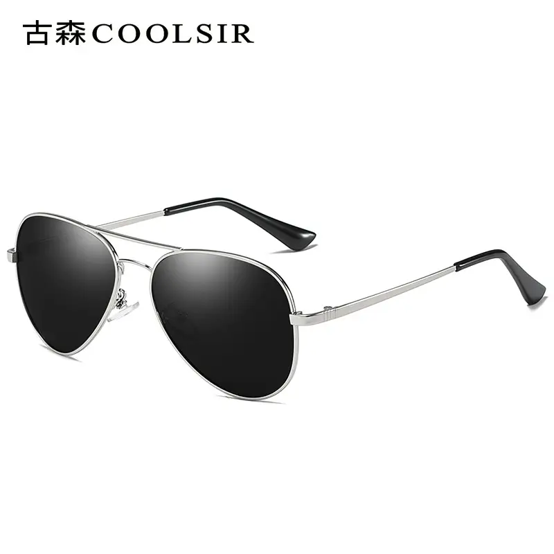Men Polarized Sunglasses Gold Frame Toad Mirror Driving Glasses