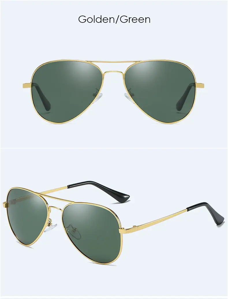 Men Polarized Sunglasses Gold Frame Toad Mirror Driving Glasses — feature 11