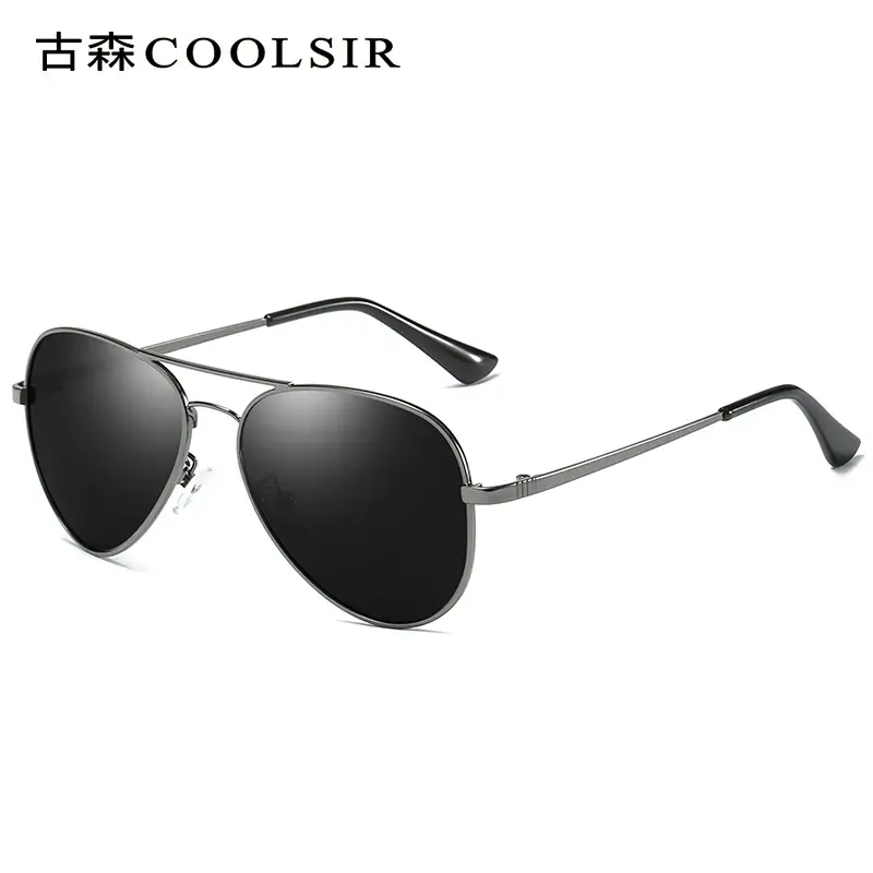 Men Polarized Sunglasses Gold Frame Toad Mirror Driving Glasses