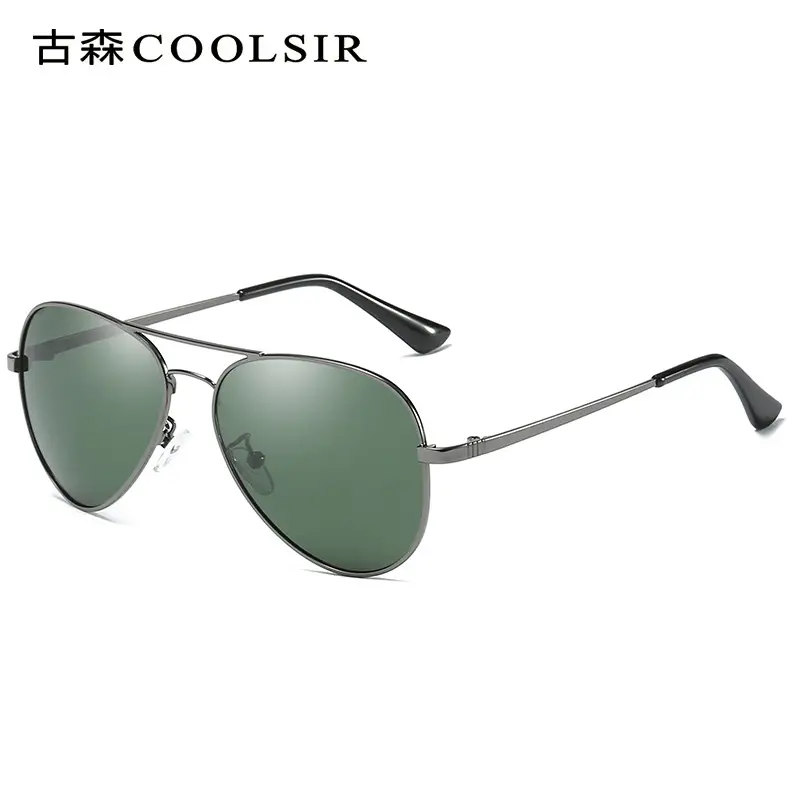 Men Polarized Sunglasses Gold Frame Toad Mirror Driving Glasses