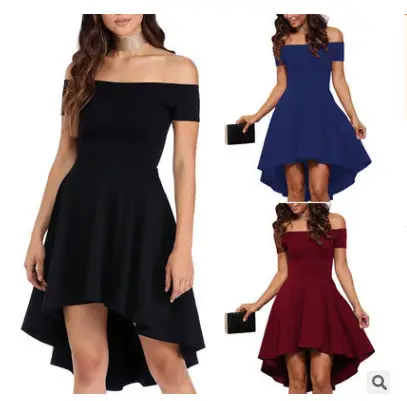 Purple Off-Shoulder Flared Skirt Dress for Women - Image 4
