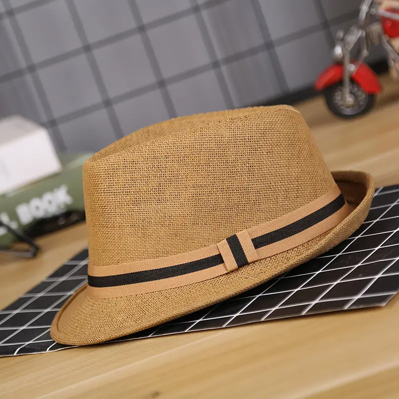 Men's Korean Wave Sun Hat Beige Straw Summer - Image 9