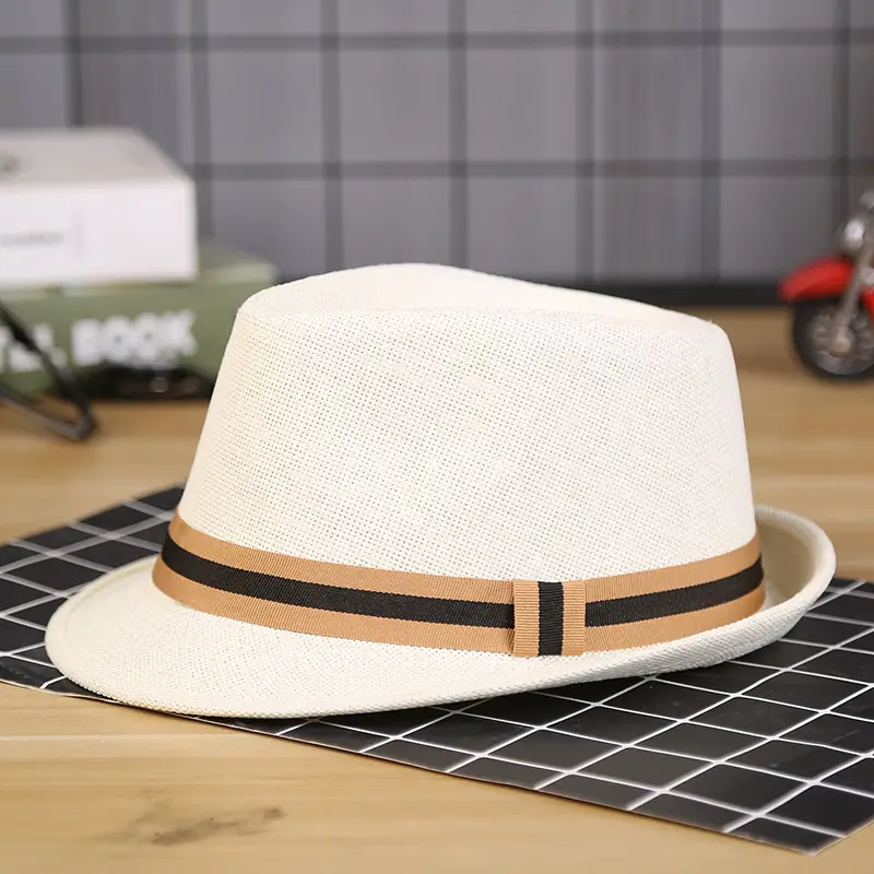 Men's Korean Wave Sun Hat Beige Straw Summer - Image 2