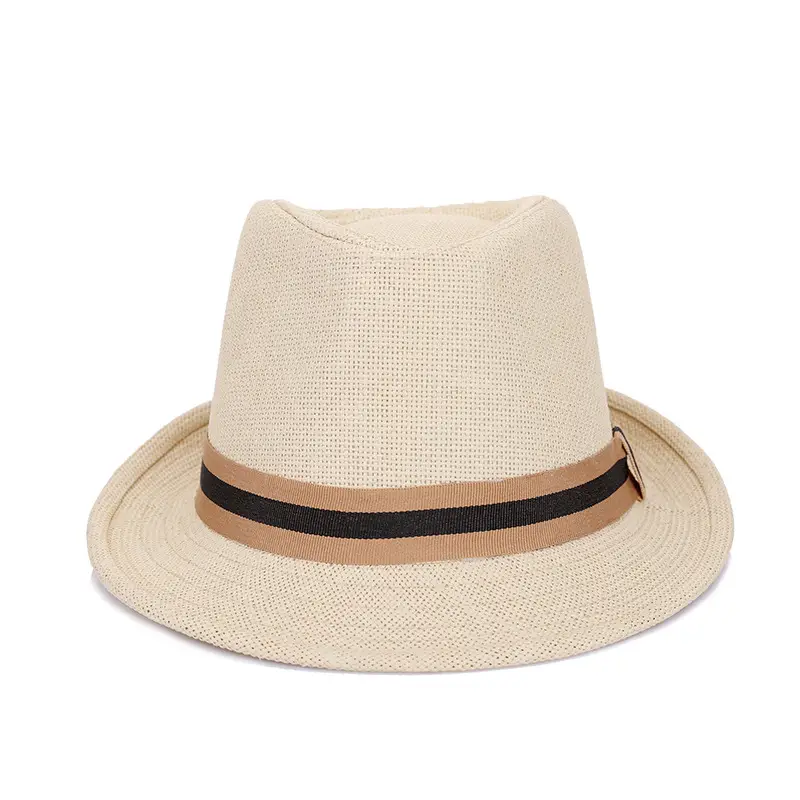Men's Korean Wave Sun Hat Beige Straw Summer - Image 4