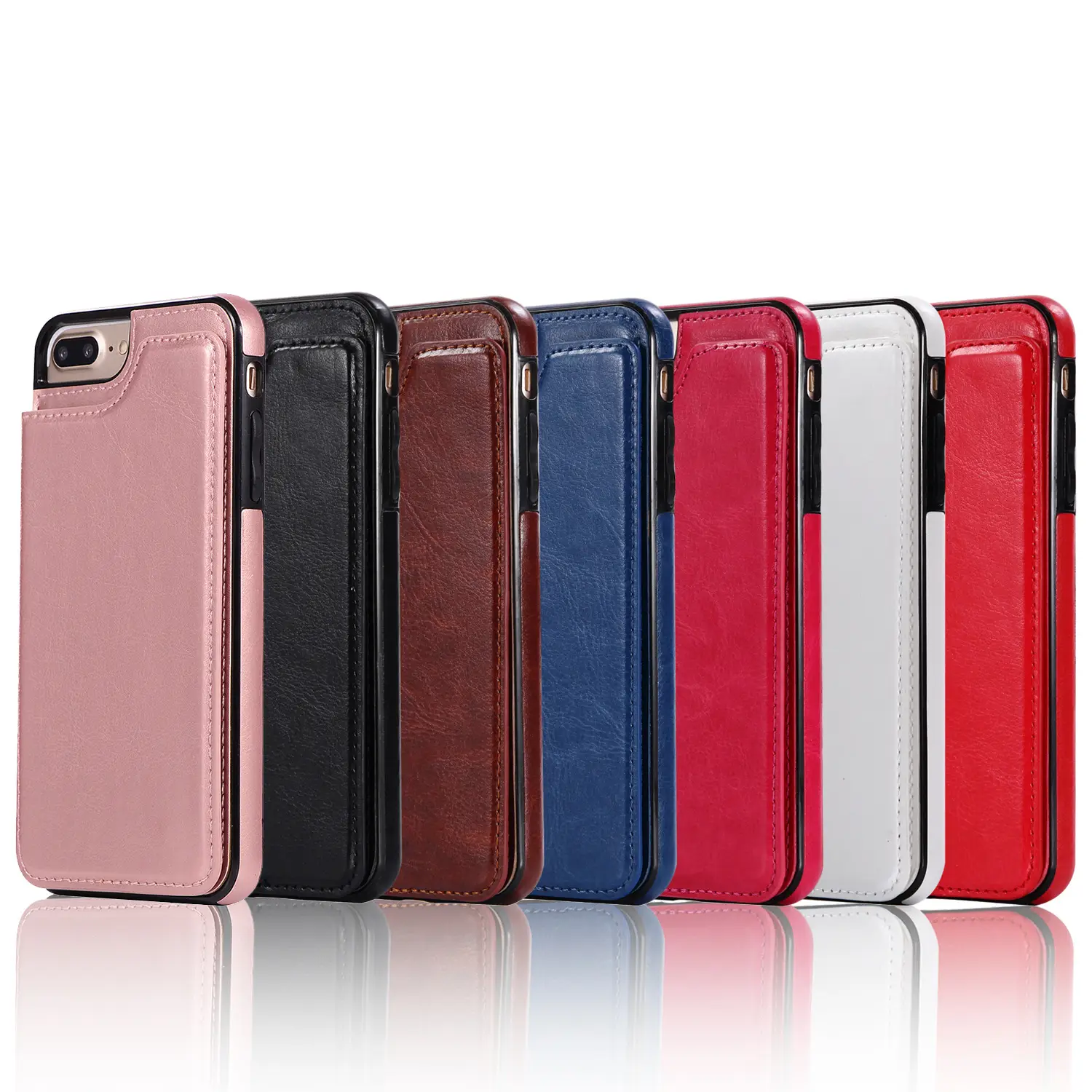 Blue Leather 3-D Crazy Horse Mobile Phone Case with Card Holder - Image 9