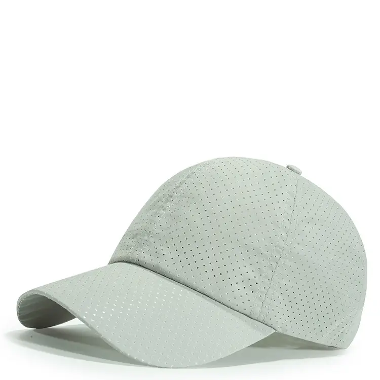 Men Punched Mesh Cap Light Grey Casual - Image 4