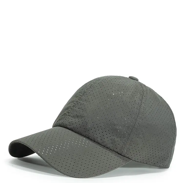 Men Punched Mesh Cap Light Grey Casual - Image 5