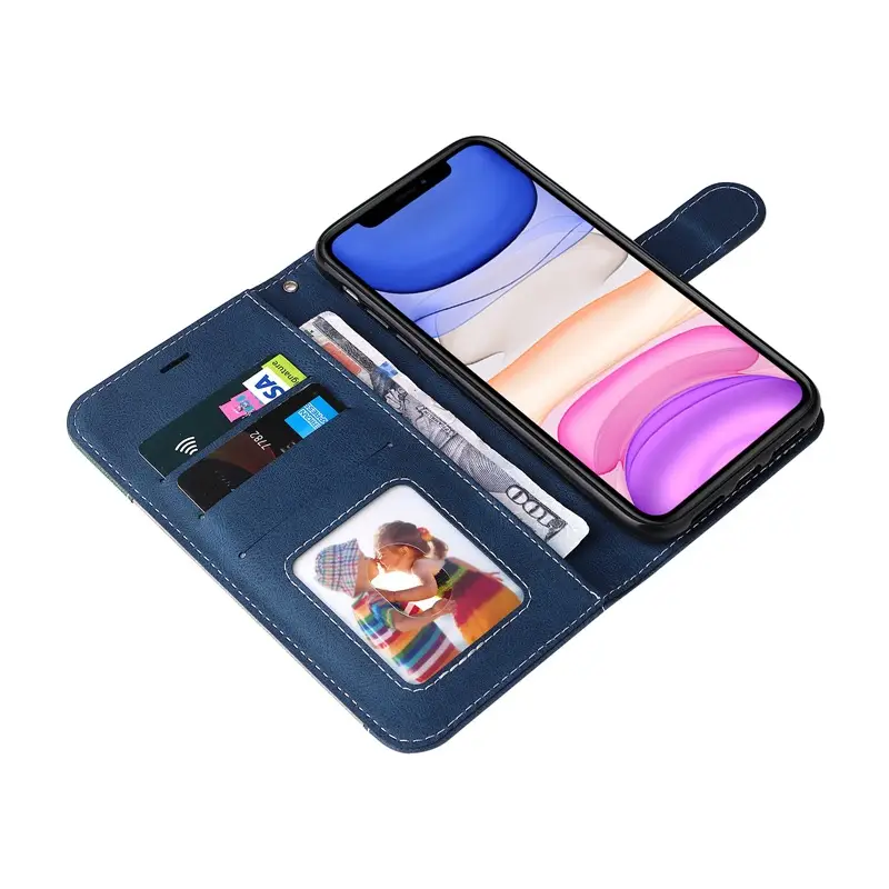 Three-Color Spliced iPhone Case with Wrist Strap - Image 9
