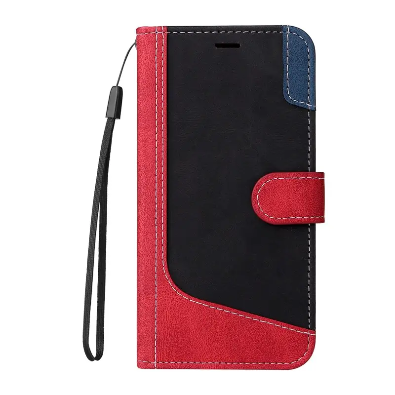Three-Color Spliced iPhone Case with Wrist Strap - Image 3