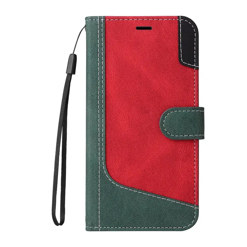 Three-Color Spliced iPhone Case with Wrist Strap - Image 4