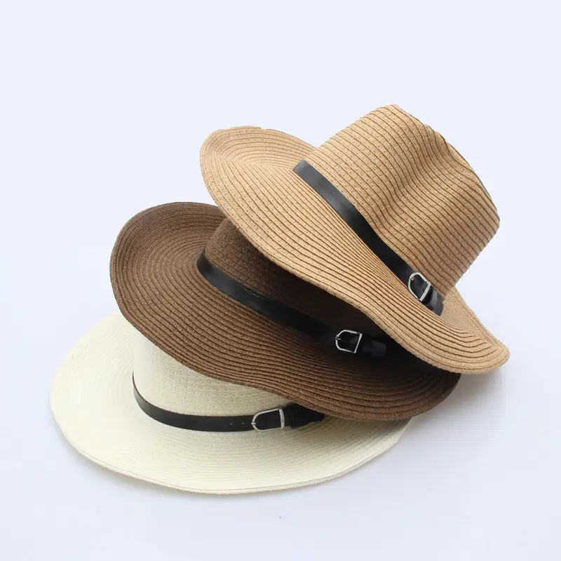 Men's Straw Sun Hat Large Bristom with Buckle - Image 5