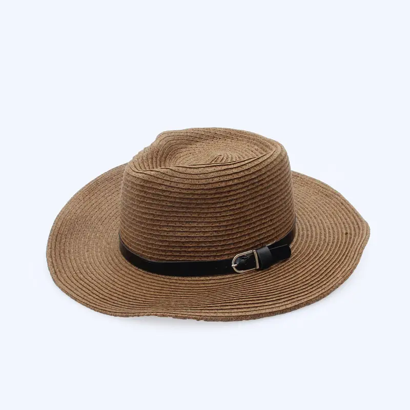 Men's Straw Sun Hat Large Bristom with Buckle - Image 6