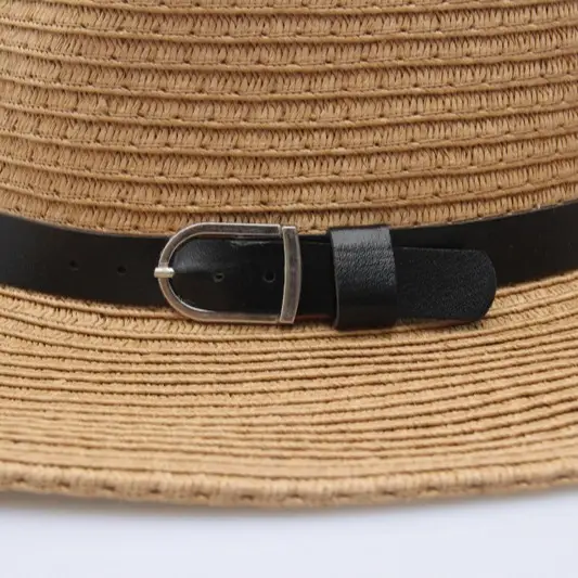 Men's Straw Sun Hat Large Bristom with Buckle - Image 8