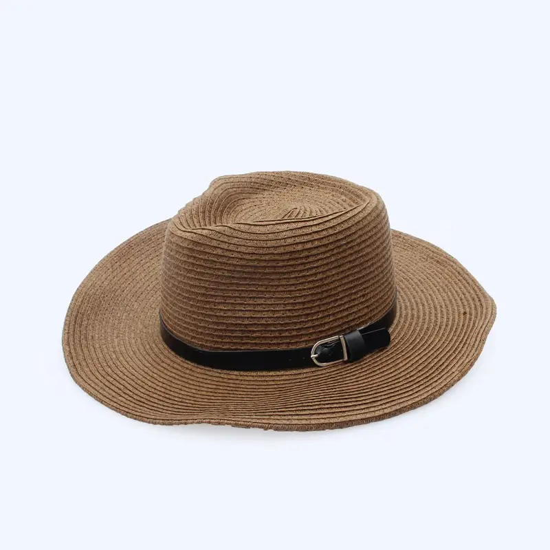 Men's Straw Sun Hat Large Bristom with Buckle - Image 3