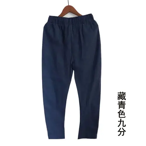 Women Cotton Linen Pants Pink Large Plus Size - Image 6