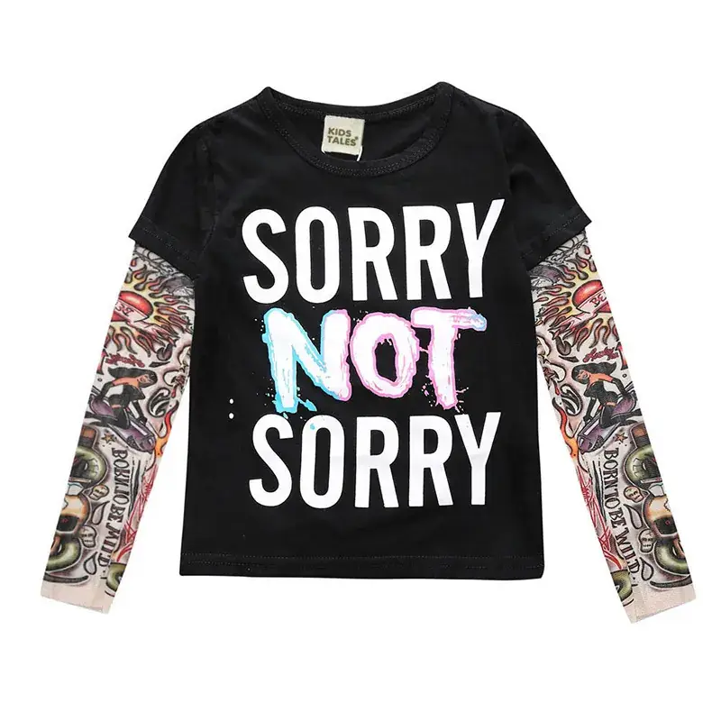 White Long Sleeve T-Shirt with Printed Arm Design - Image 11