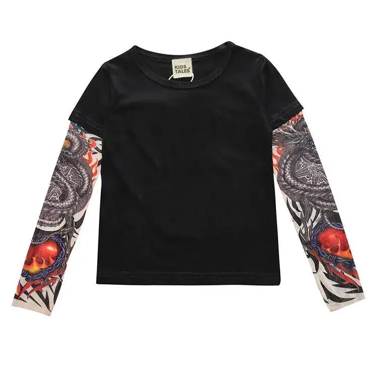 White Long Sleeve T-Shirt with Printed Arm Design - Image 6