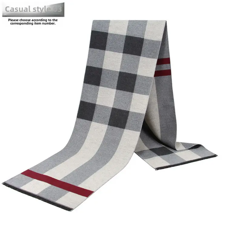 New Men's Plaid Scarf Wholesale Warm Winter Scarf
