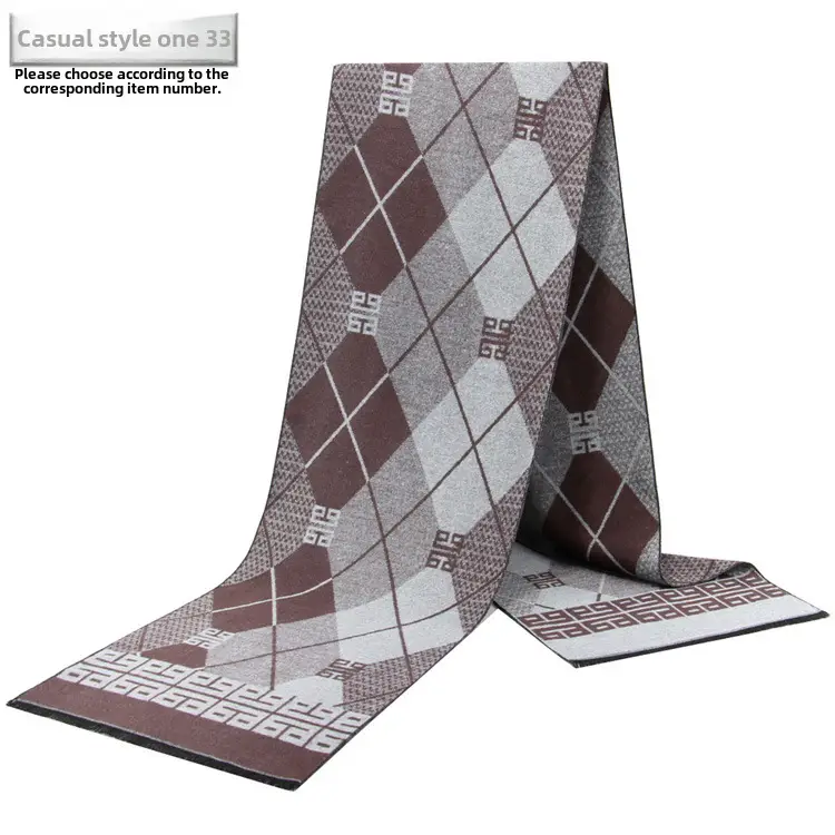 New Men's Plaid Scarf Wholesale Warm Winter Scarf