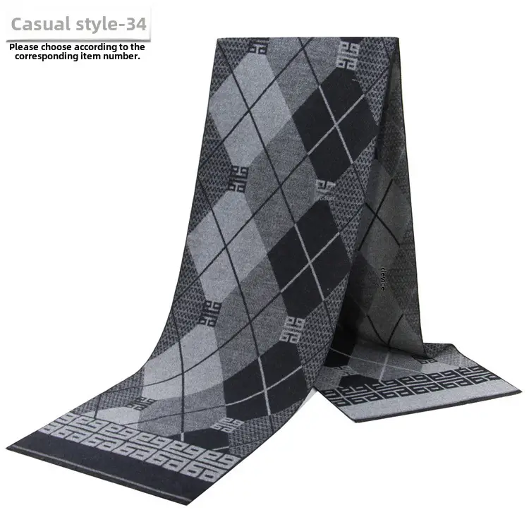New Men's Plaid Scarf Wholesale Warm Winter Scarf