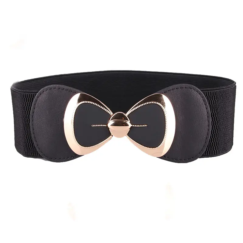 Black Bow Elastic Waist Belt for Women - Image 10