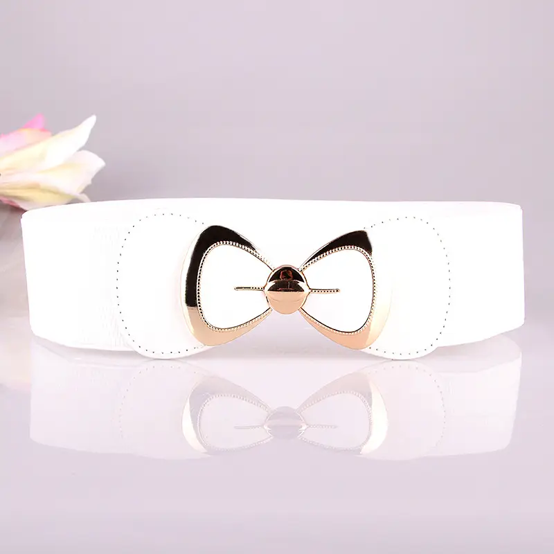 Black Bow Elastic Waist Belt for Women - Image 3