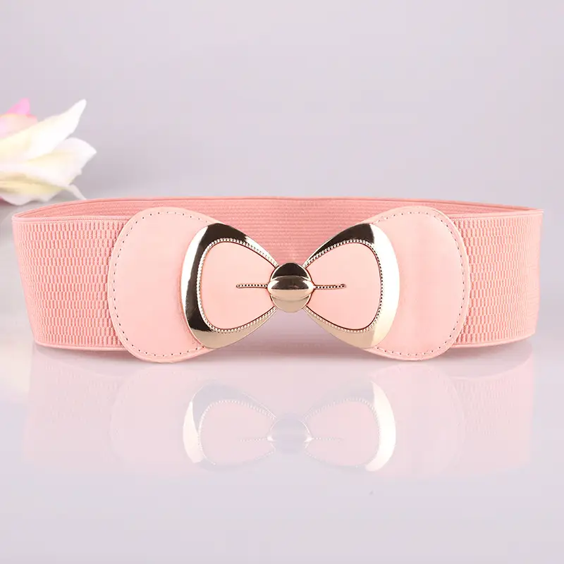 Black Bow Elastic Waist Belt for Women - Image 5