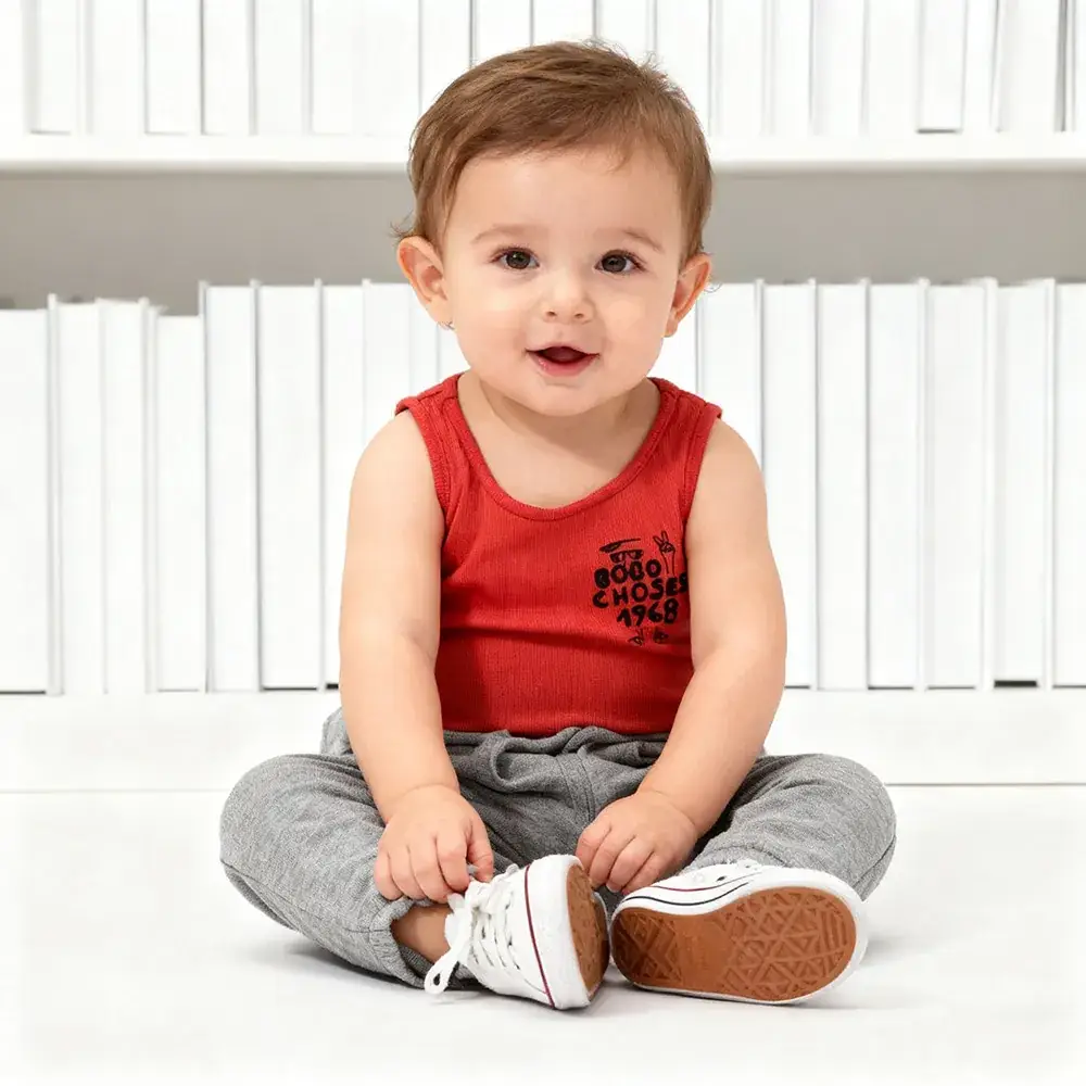 Kids Sleeveless T-Shirt Red 9/10 Boys - Image 6