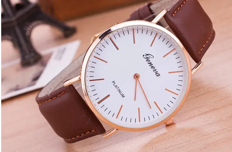 Geneva Belt Watch for Men Women Ultra Thin Two Pin Quartz - Image 2