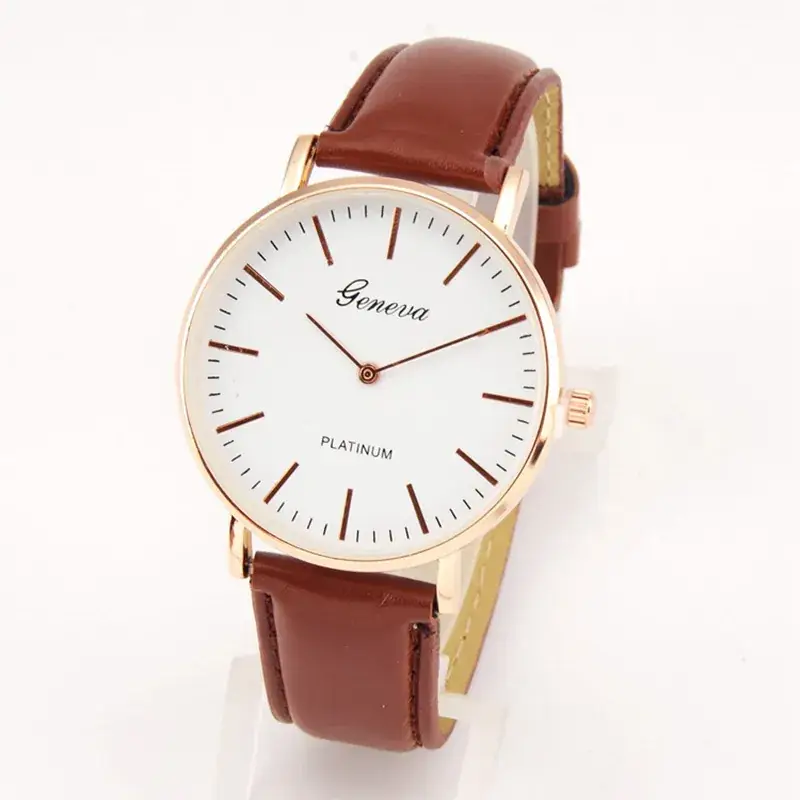 Geneva Belt Watch for Men Women Ultra Thin Two Pin Quartz - Image 4