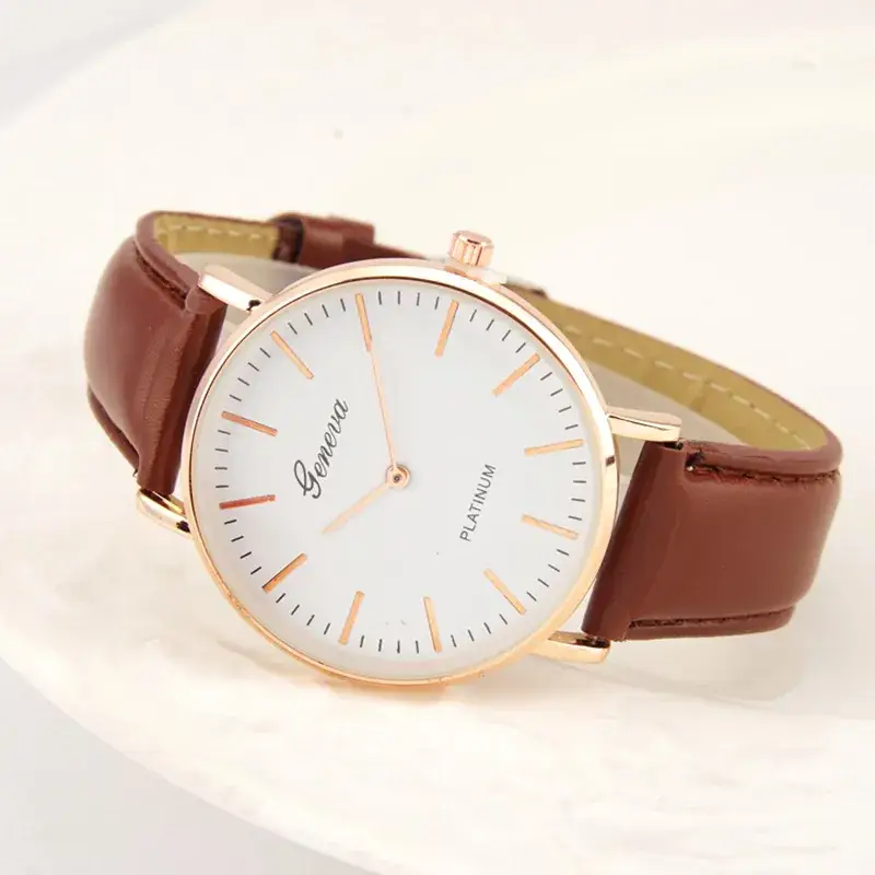 Geneva Belt Watch for Men Women Ultra Thin Two Pin Quartz - Image 5
