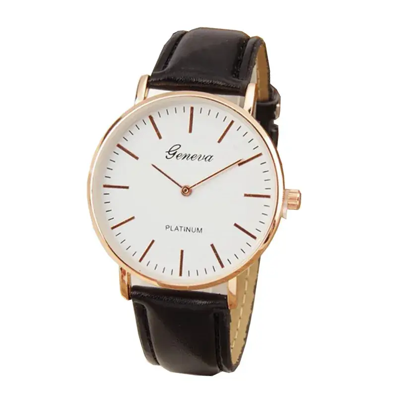 Geneva Belt Watch for Men Women Ultra Thin Two Pin Quartz