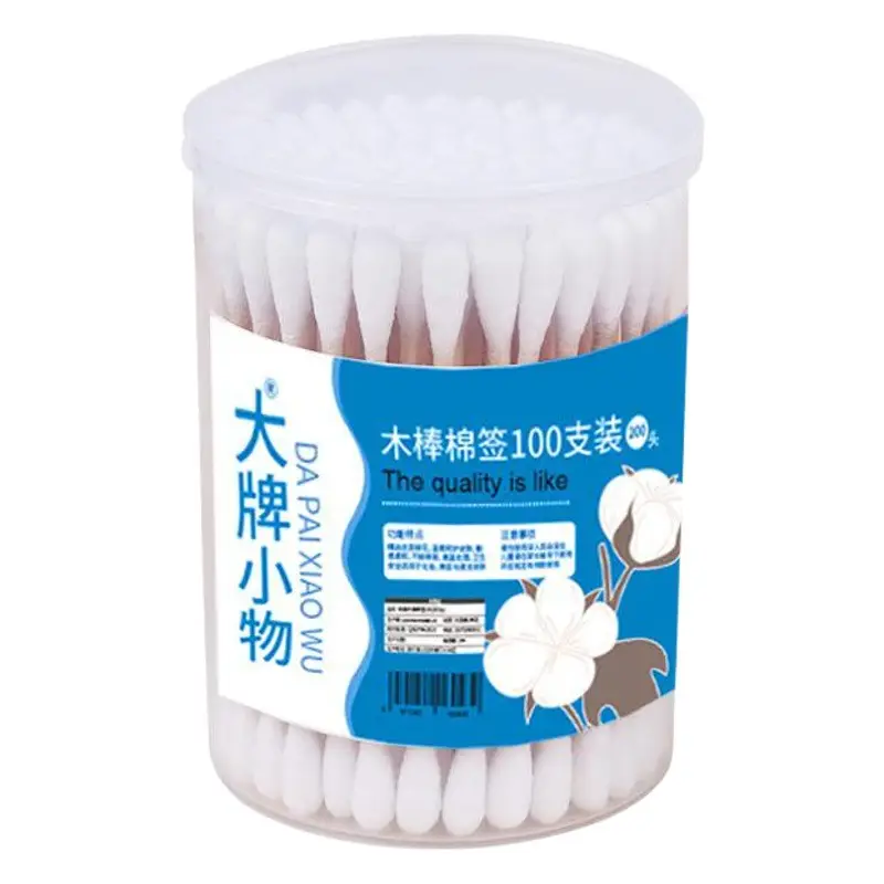 Double Headed Wooden Cotton Swabs 100 PCS
