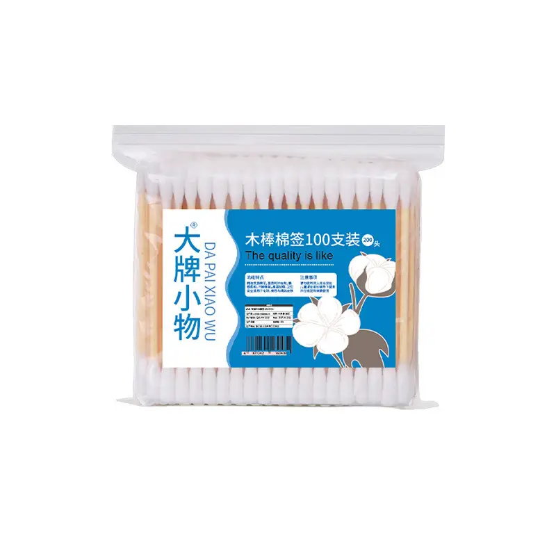 Double Headed Wooden Cotton Swabs 100 PCS - Image 3