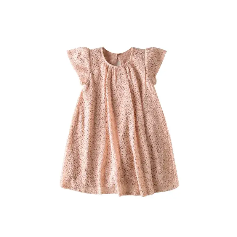 Girls Lace Dress Pink European American 2022 - Image 6