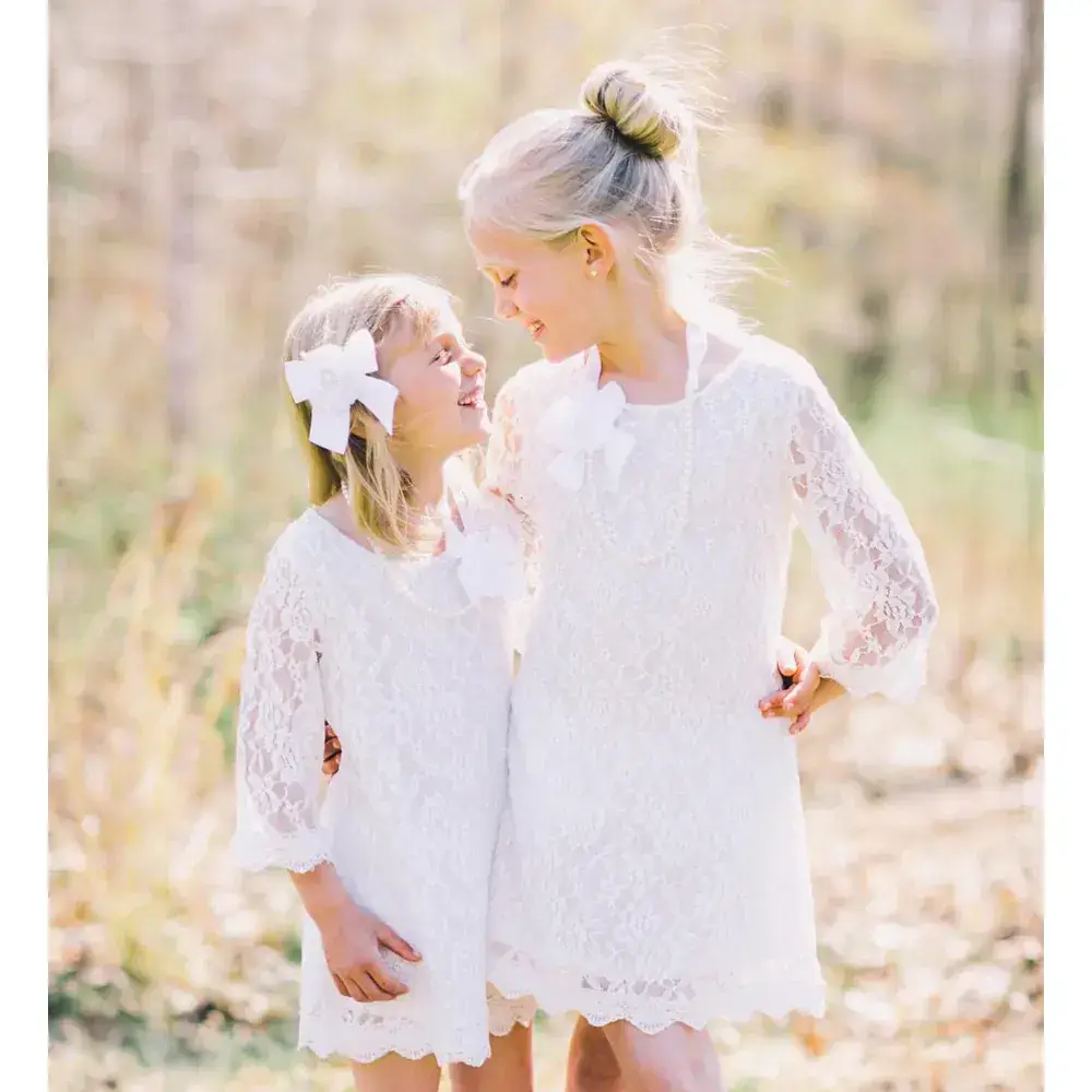Korean Children's Lace Long Sleeve Dress Medium Small - Image 6